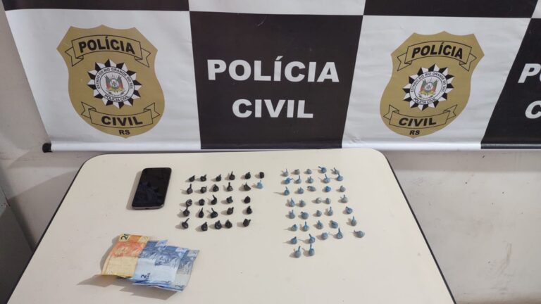 POLÍCIA CIVIL PRENDE SUSPEITO DE TRÁFICO DE DROGAS EM GRAMADO
