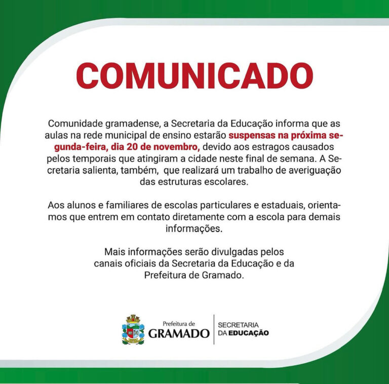 Foto aulas suspensas