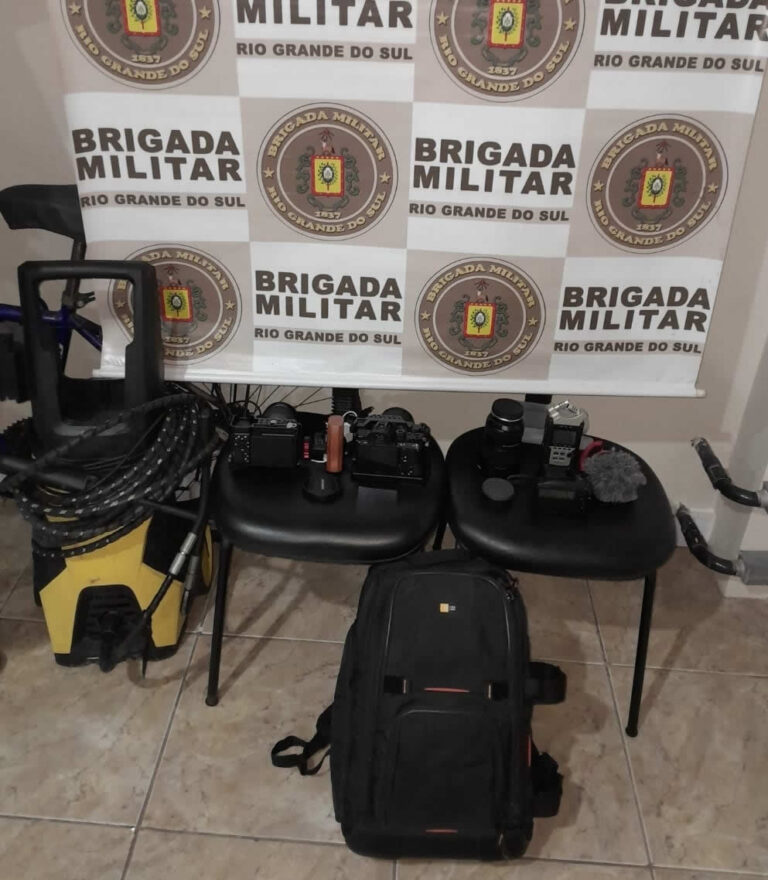 FOTO BRIGADA MILITAR PRENDE AUTOR DE VÁRIOS FURTOS EM CANELA E RECEPTADOR DOS OBJETOS