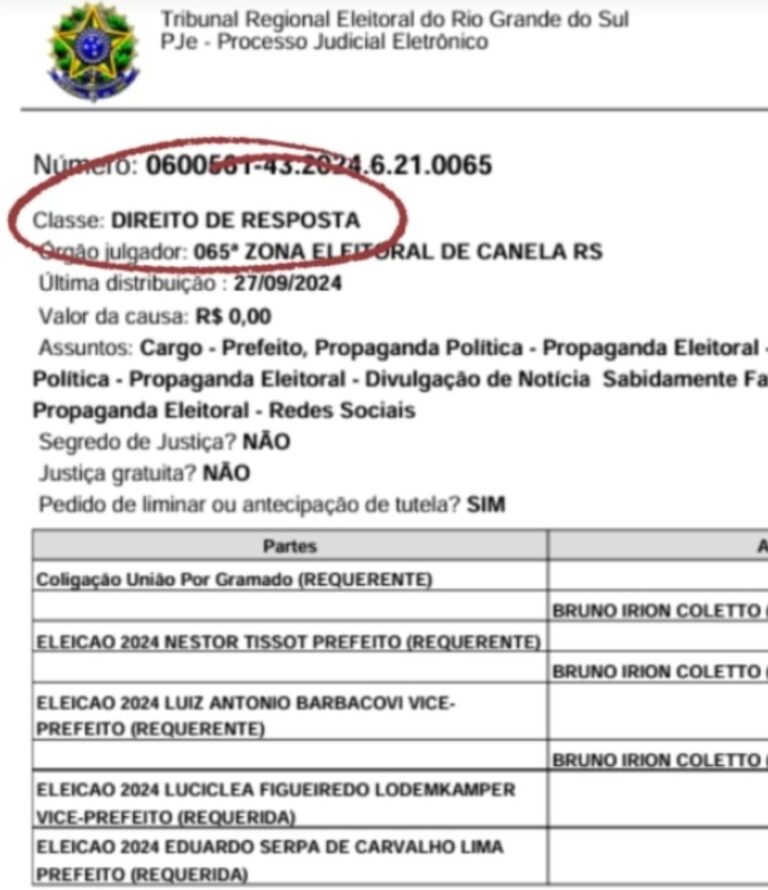 Foto direito de resposta