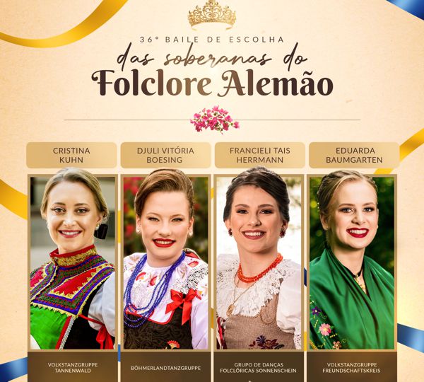 Foto Soberanas do Folclore Alemão serão eleitas dia 5 de abril em Nova Petrópolis