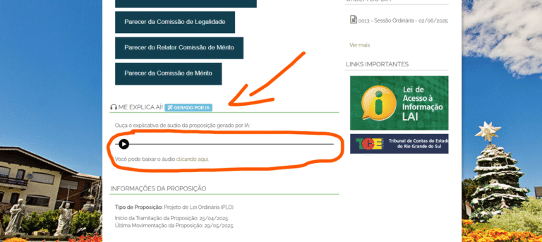 Foto Câmara de Gramado lança podcast gerado por IA para explicar projetos de lei